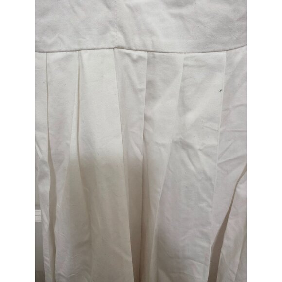 A NEW DAY White Pleated Spaghetti Strap Midi Dress Smocked Back Size 10 - Picture 7 of 13